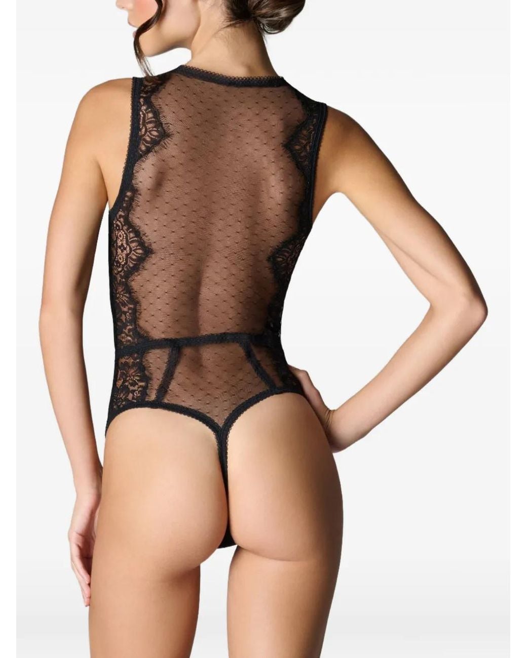 Scandale Gray Lace-Panelled Body