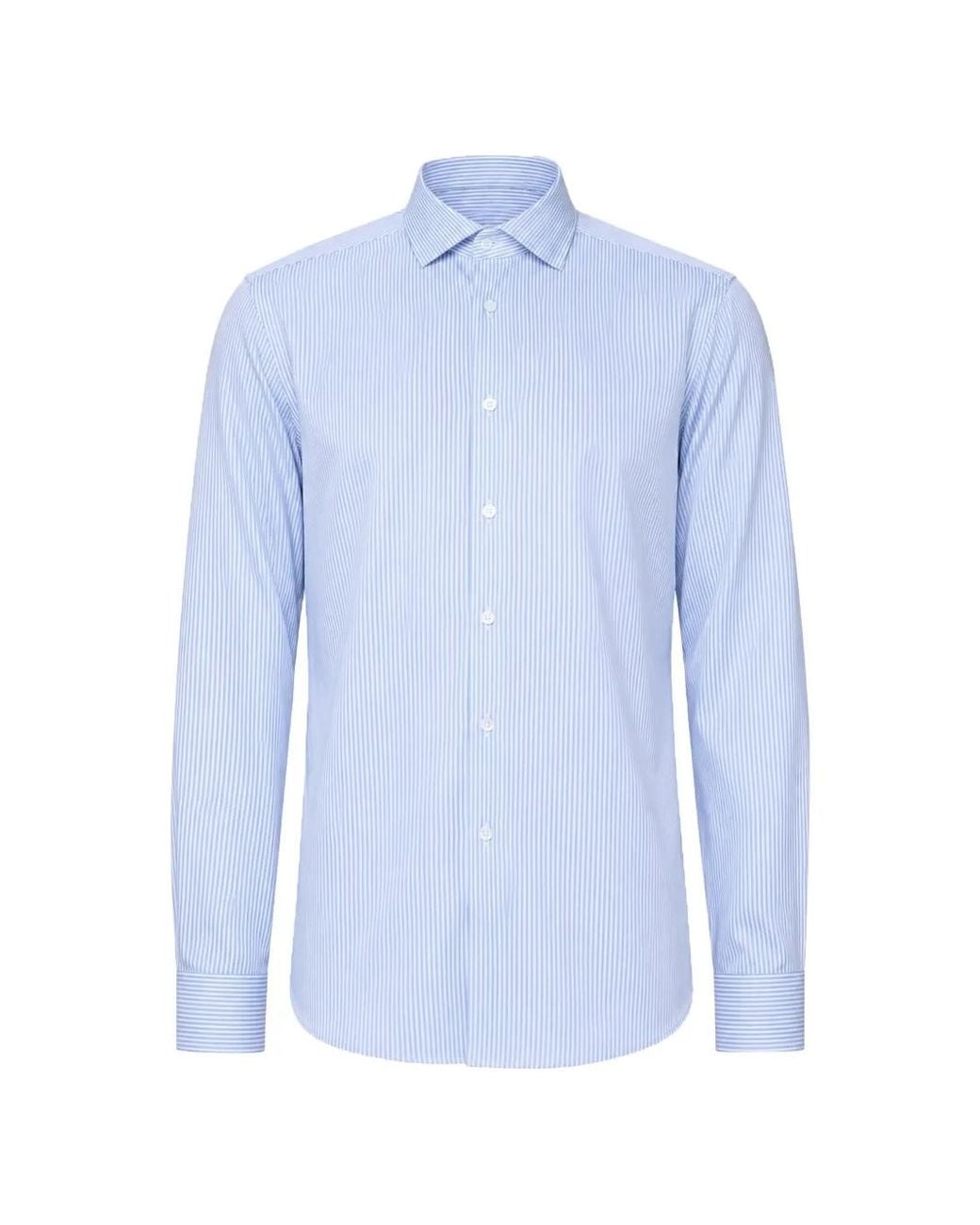 Corneliani Blue Striped Long-Sleeve Shirt for men