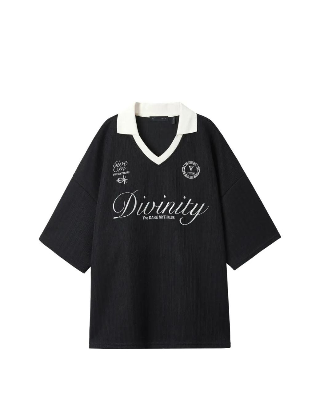 FIVE CM Black V-Neck Short-Sleeve T-Shirt for men