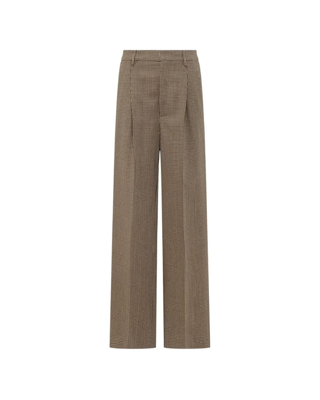 Seafarer Natural Sascia Houndstooth Pleated Trousers