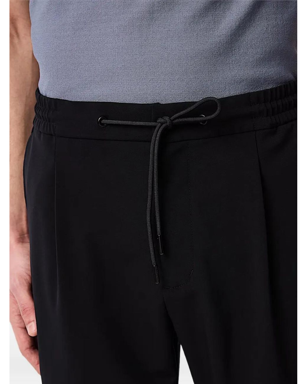 Alpha Tauri Black Pantalon À Lien De Resserrage for men