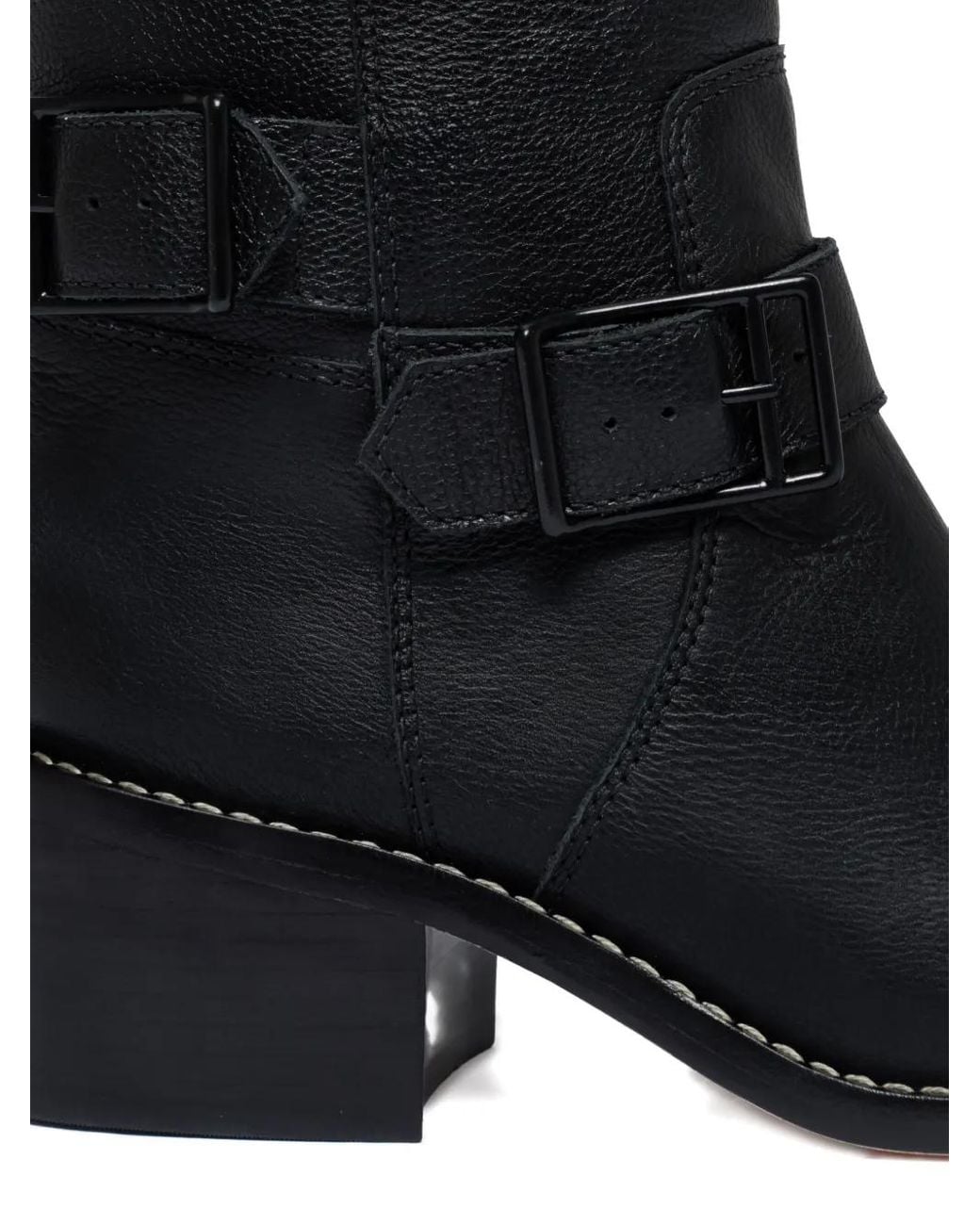 Bernardo Black 1946 65Mm Triple-Buckle Leather Boots