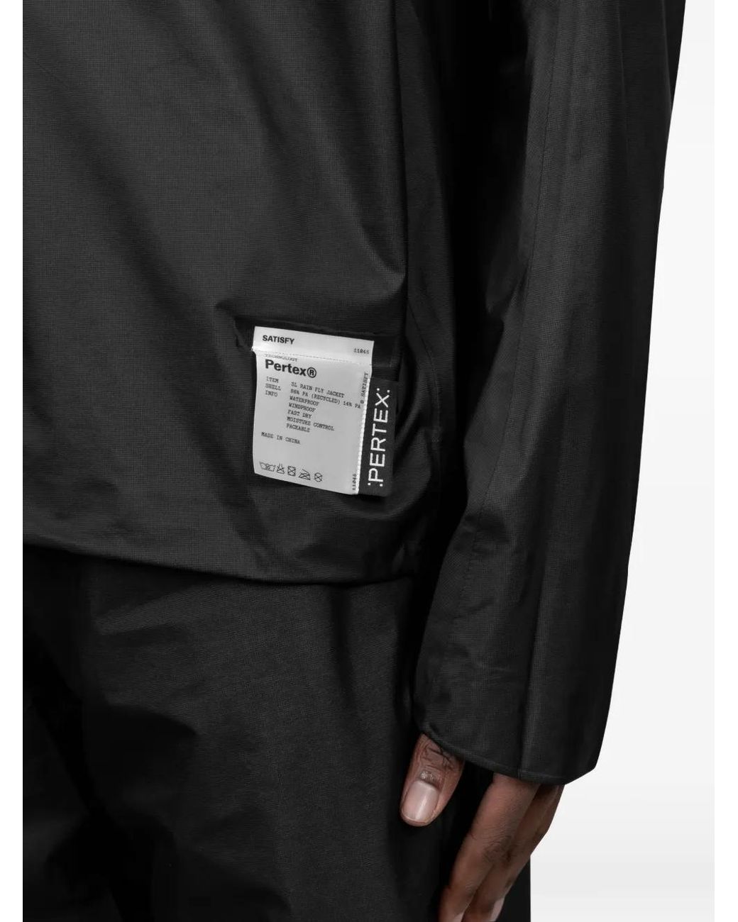 Satisfy Black Hooded Zip Jacket for men