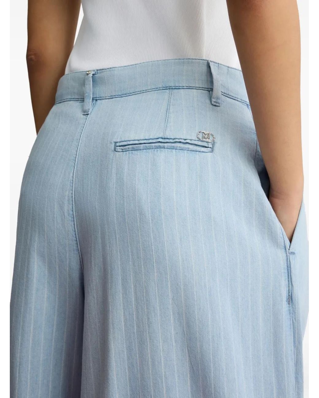 Liu Jo Blue Pinstriped Jeans