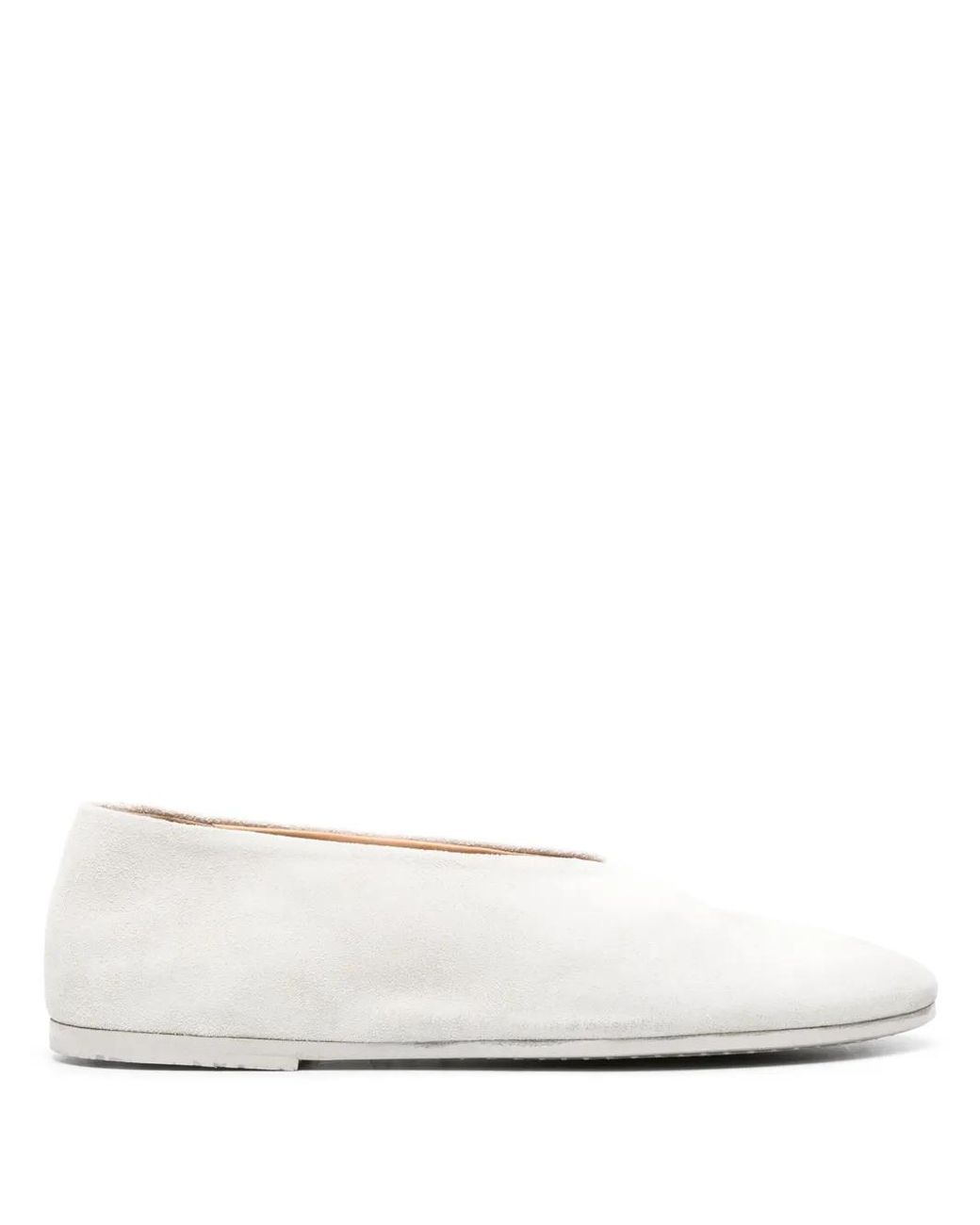 Marsèll White Coltellaccio Suede Ballerina Shoes