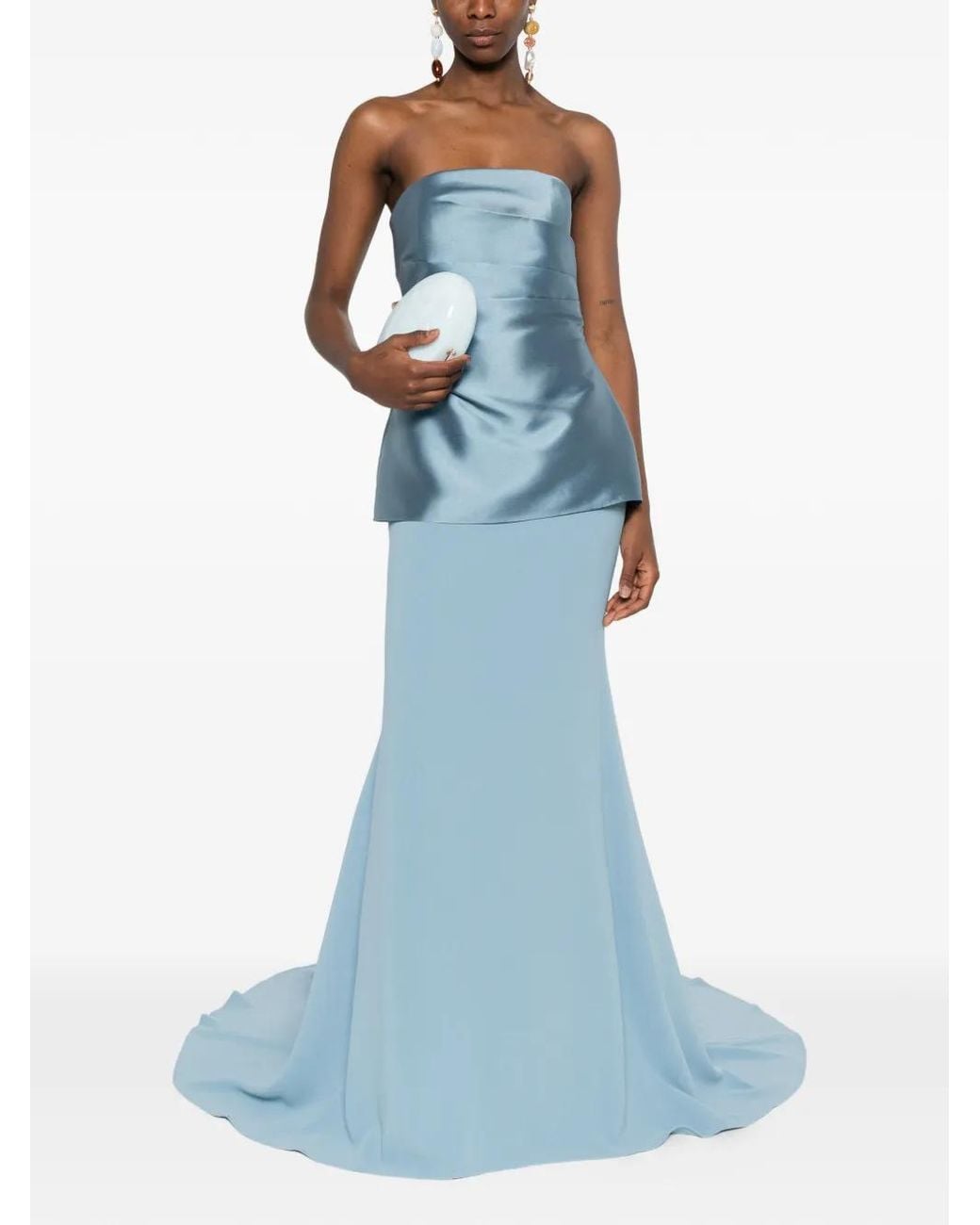 Solace London Alia Maxi Dress in Blue | Lyst