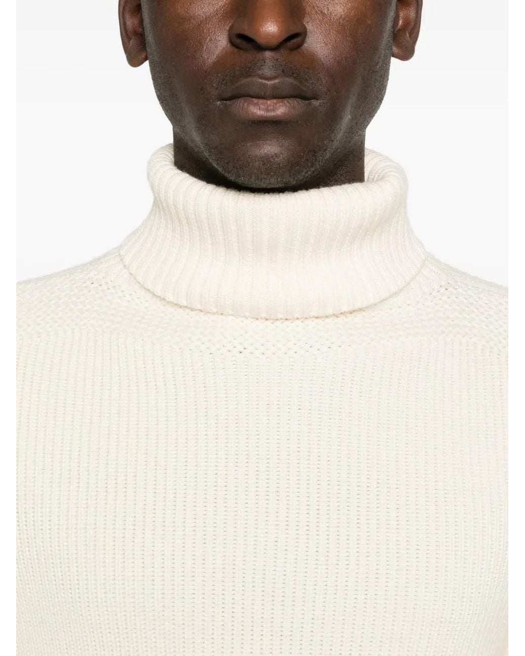 Sebago White Quick Knot Roll-Neck Wool Sweater