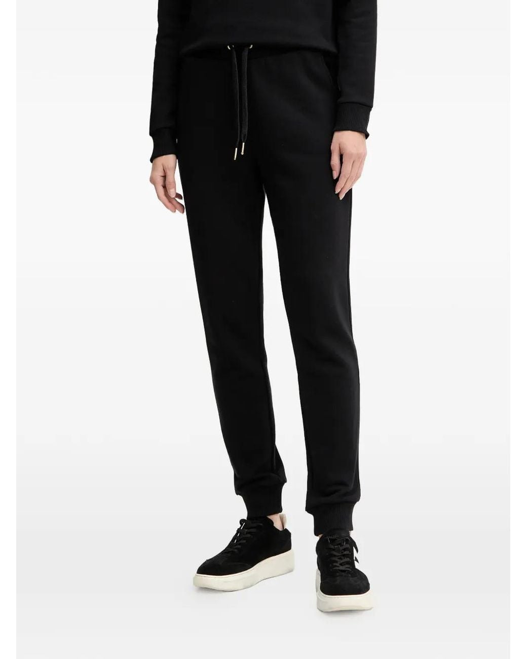 ARMANI EXCHANGE Black Logo-Detail Drawstring Track Pants