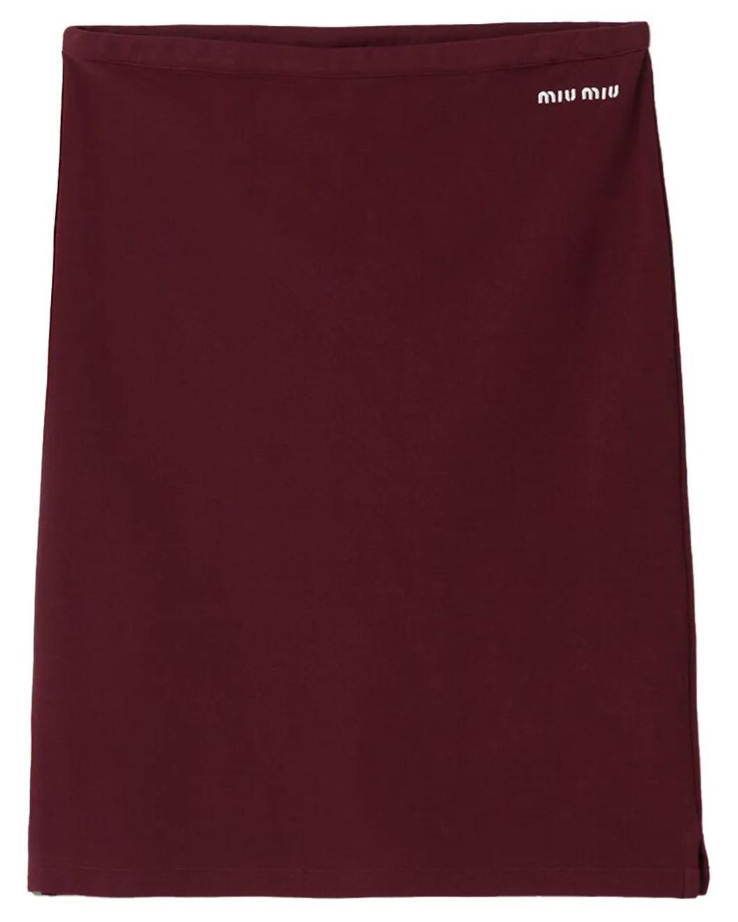 Miu Miu Purple Logo-Embroidered Piqué Skirt