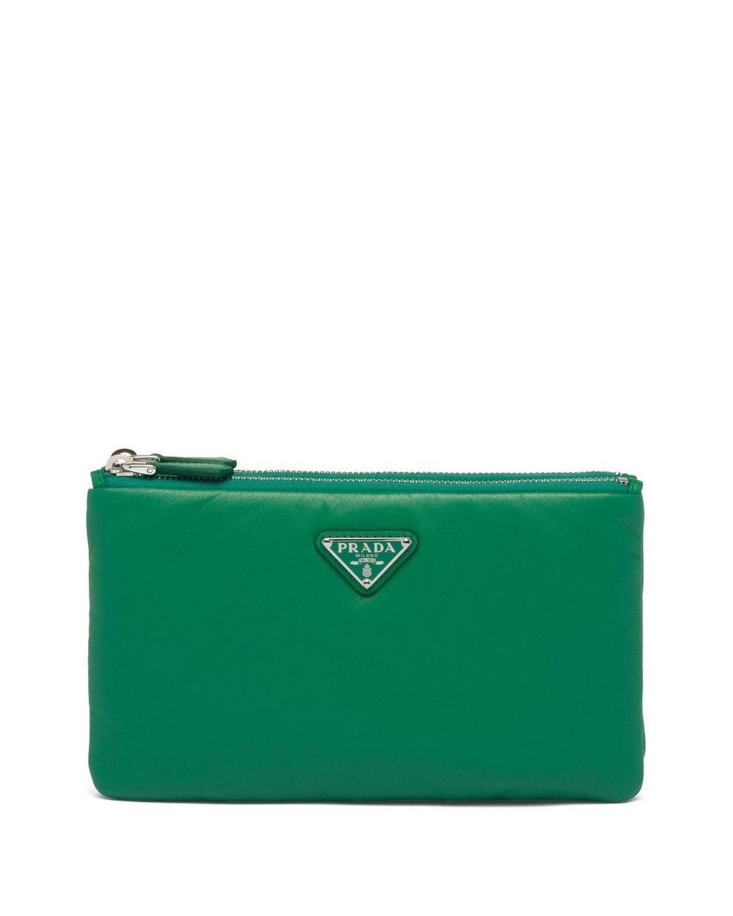 Prada Two Detachables Leather Clutchs in Green | Lyst
