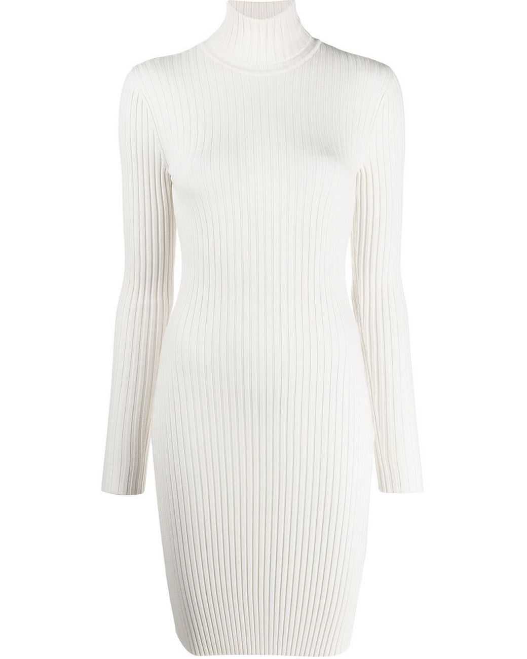Wolford Wool Ribbed Knit Sweater Dress in White - Lyst