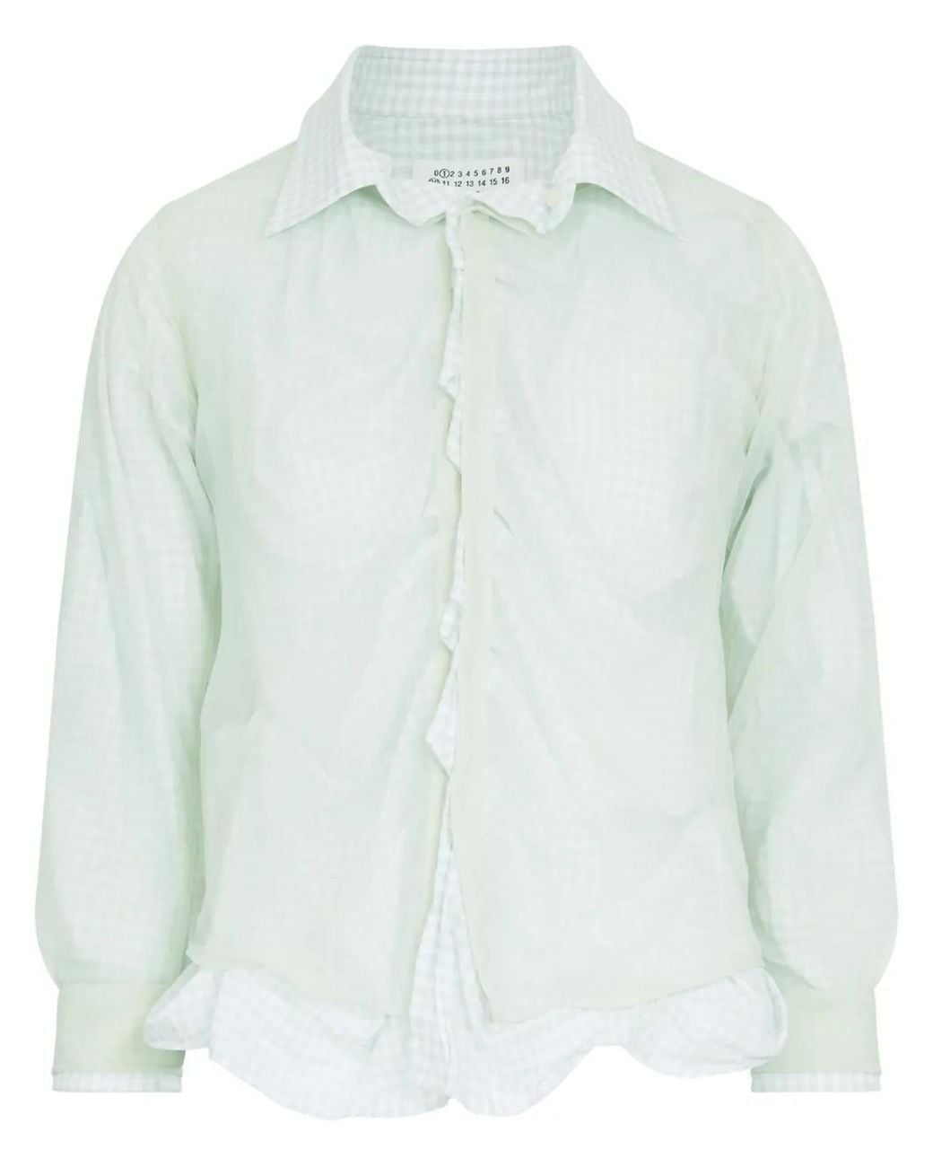 Maison Margiela Green Double-Layer Cotton Shirt