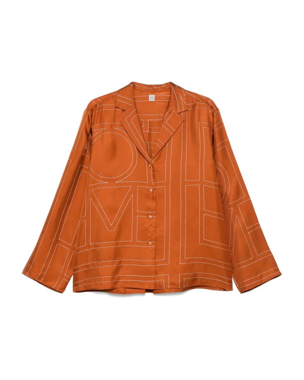 Totême Zijden Top Met Monogram in het Orange