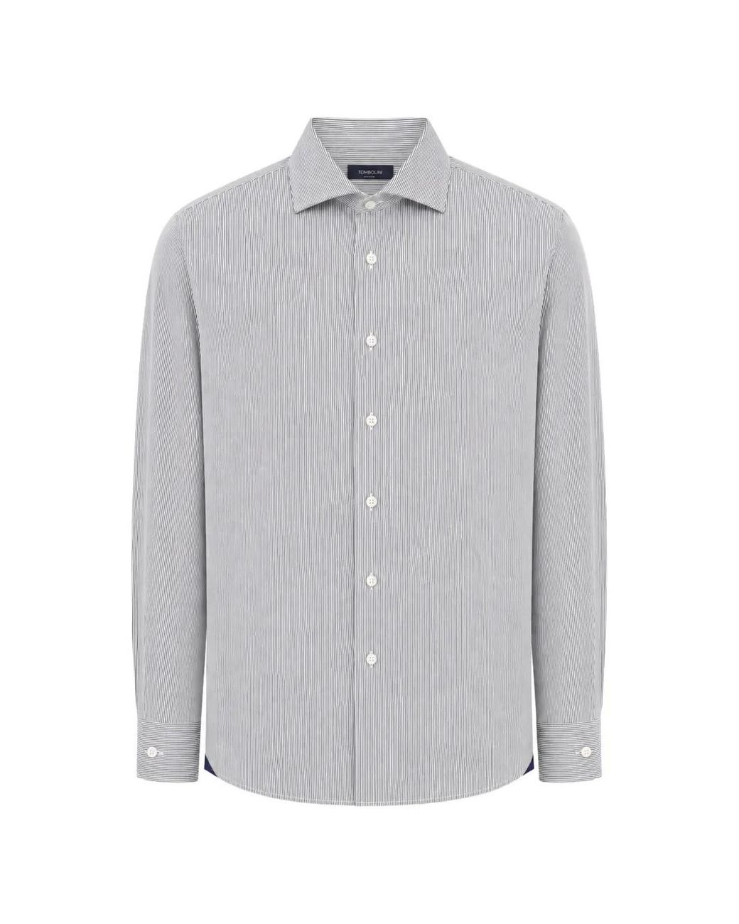 Tombolini Gray Vertical-Stripe Shirt for men