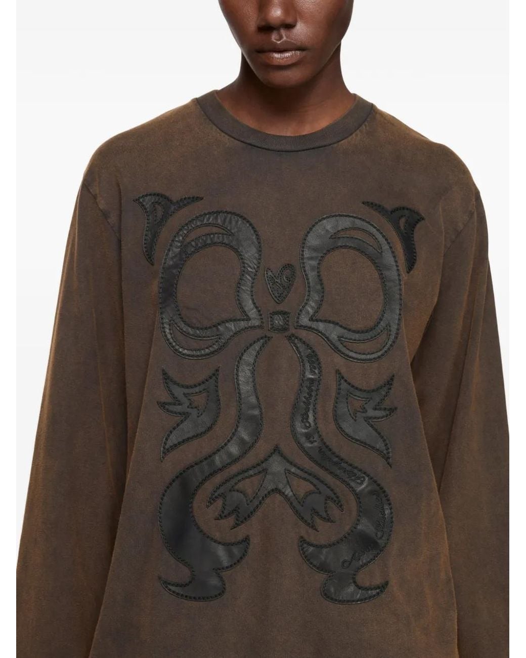 Acne Brown Printed T-Shirt Relaxed Fit