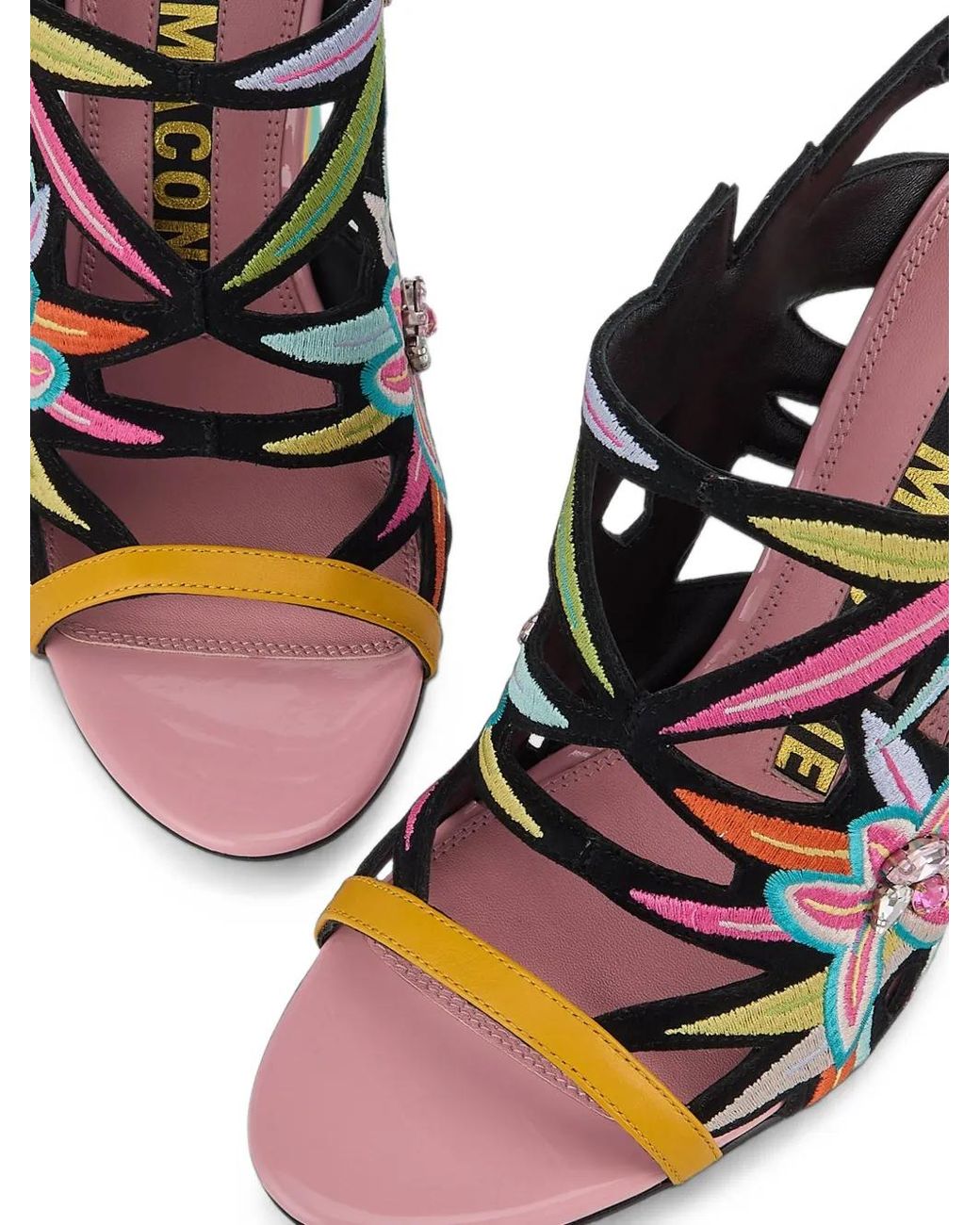 Kat Maconie White Diva Dee Embroidered Crystal-Embellished Sandals