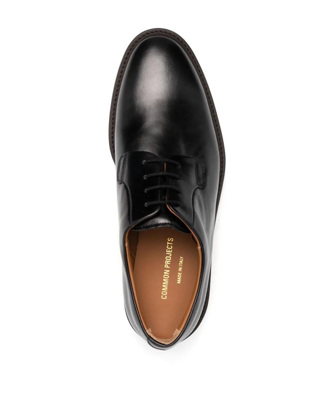 Common Projects Black Leather Derby Shoes for men