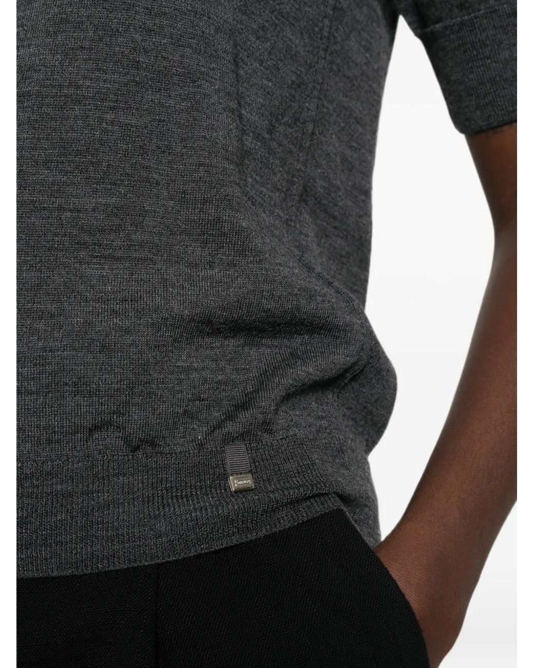 Herno Gray Pullover Mit Kurzen Ärmeln