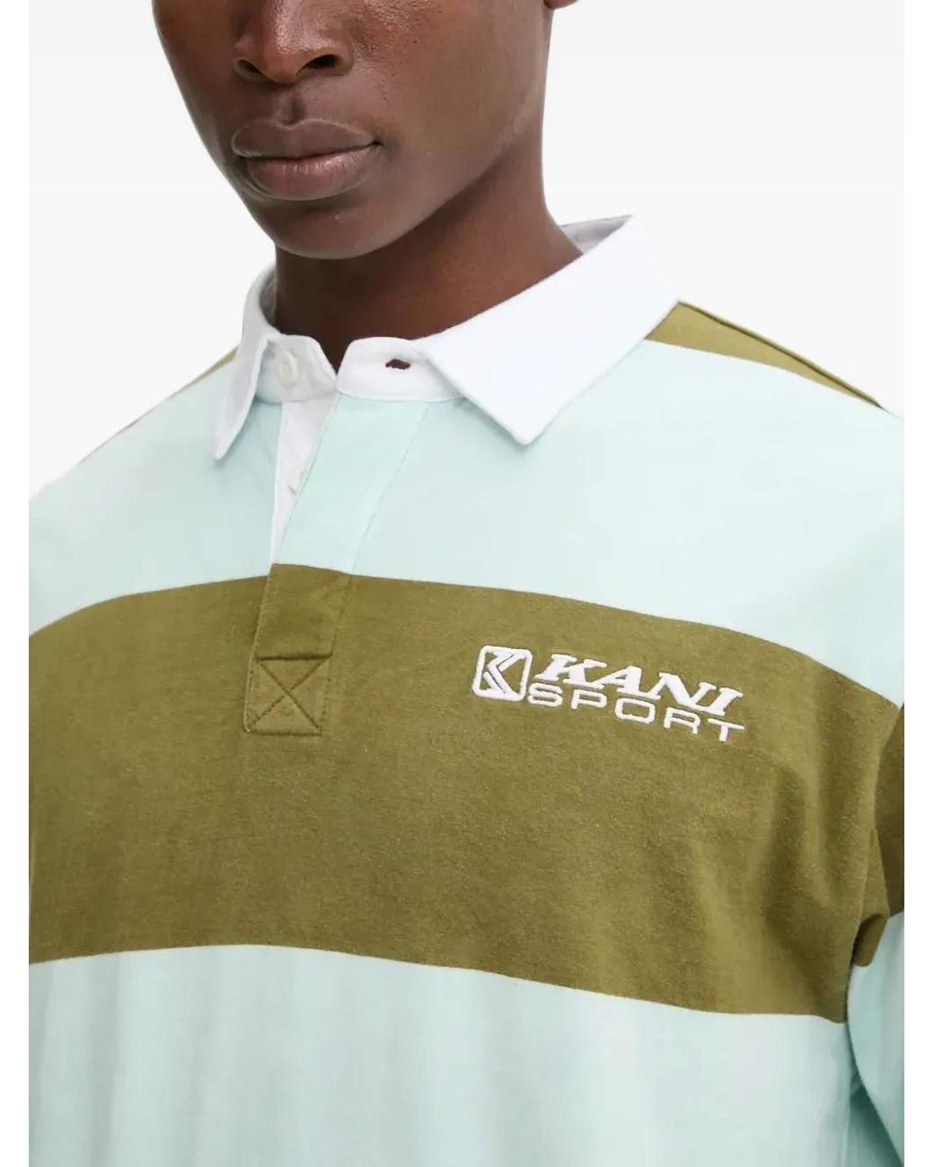 Karlkani Green Striped Polo Shirt for men