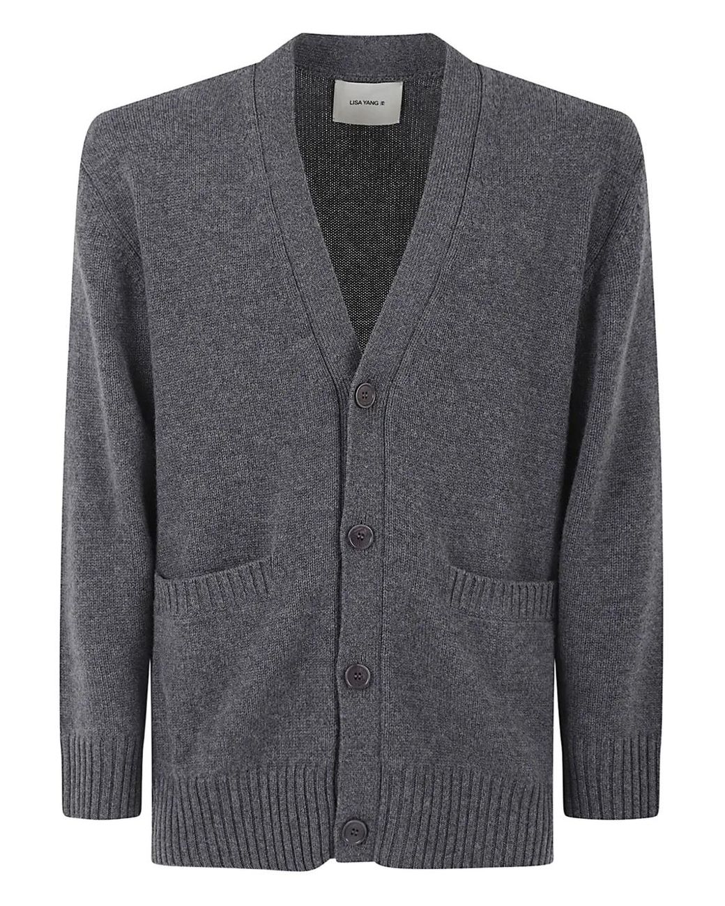 Lisa Yang Gray Button-Down Cardigan for men