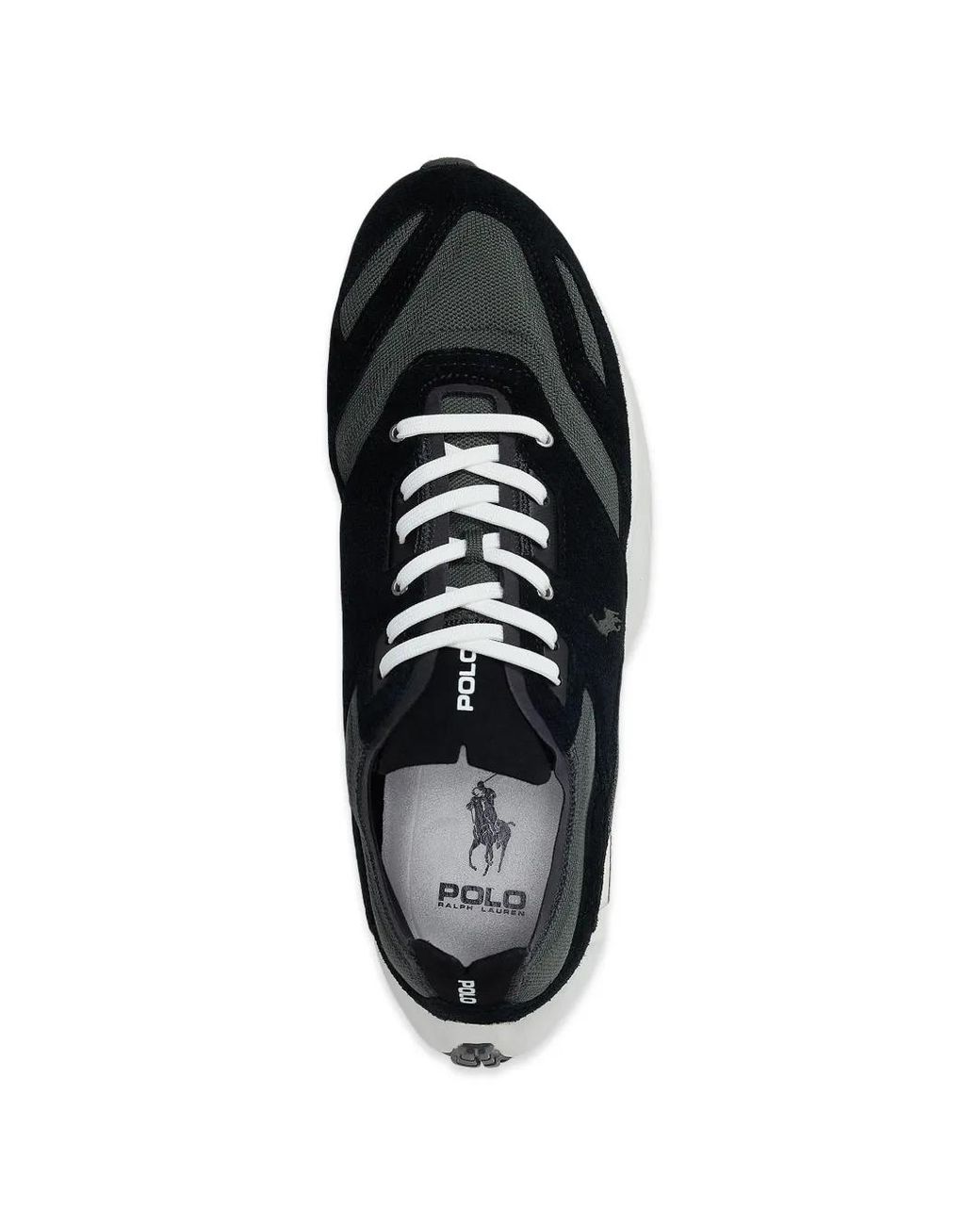 Polo Ralph Lauren Black Boerum Suede Panelled Sneakers for men
