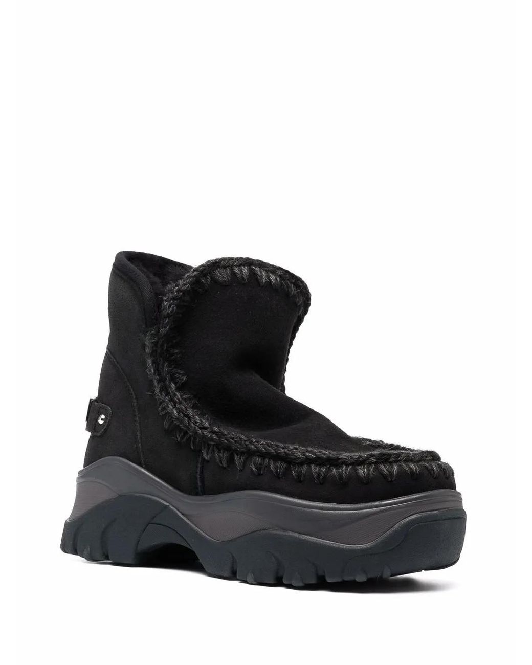 Mou Black Chunky Snow Boots