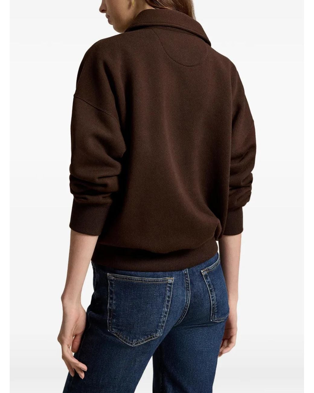 Polo Ralph Lauren Brown Quarter-Zip Sweater