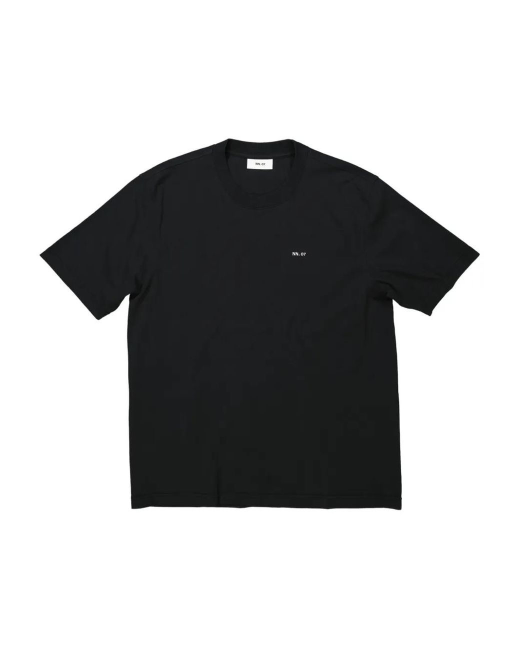 NN07 Black Logo-Embroidered T-Shirt for men