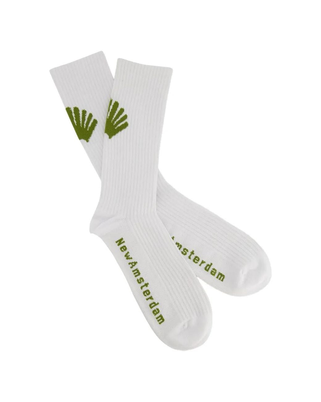 New Amsterdam White Loo Ribbed Socks for men