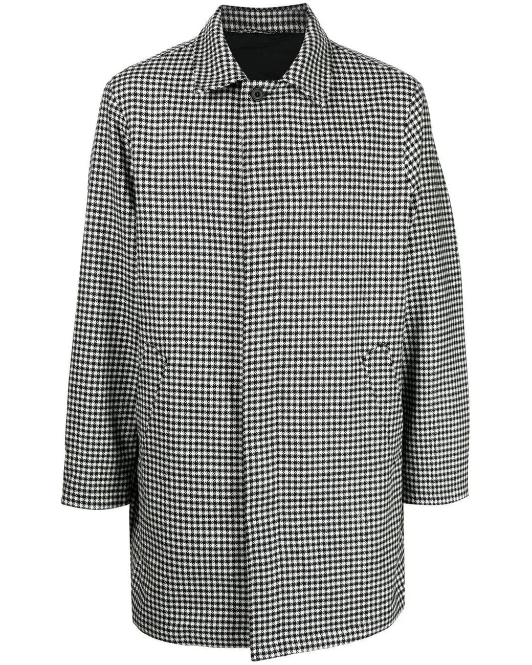The Power for the People Gray Wool Dogtooth Pattern Coat for men