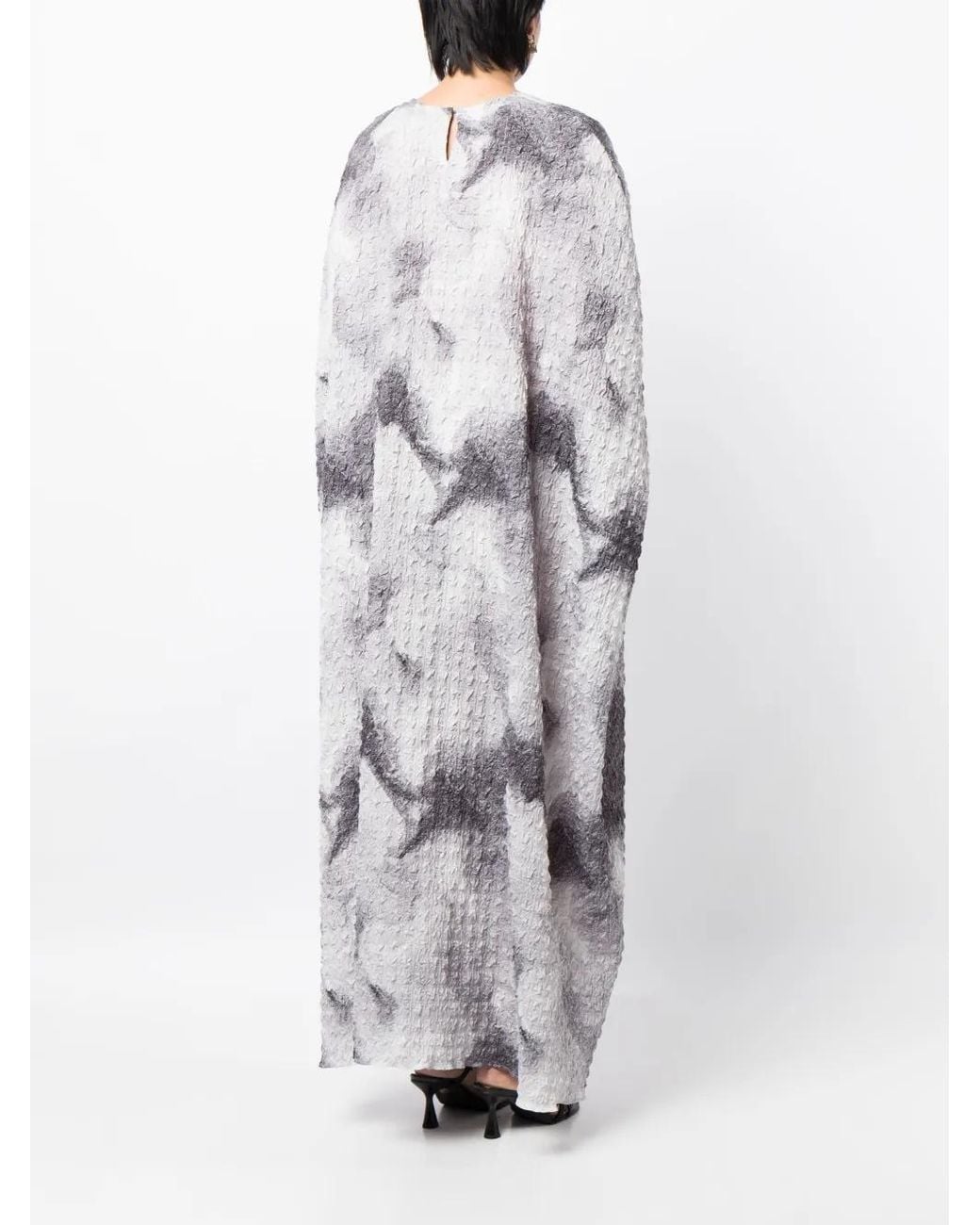 Bambah Gray Jacquard Kaftan Dress