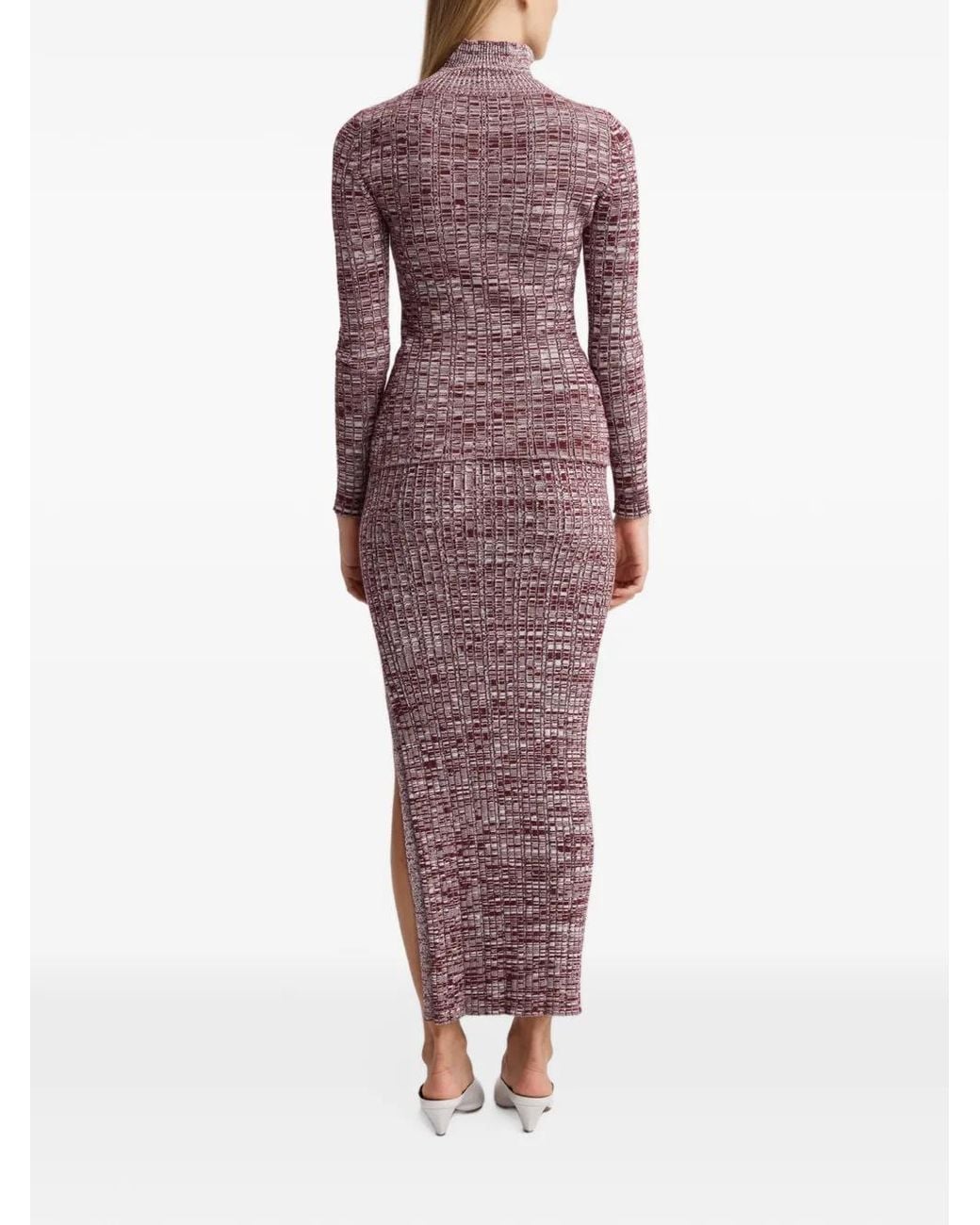Anna Quan Purple Ilona Ribbed-Knit Skirt
