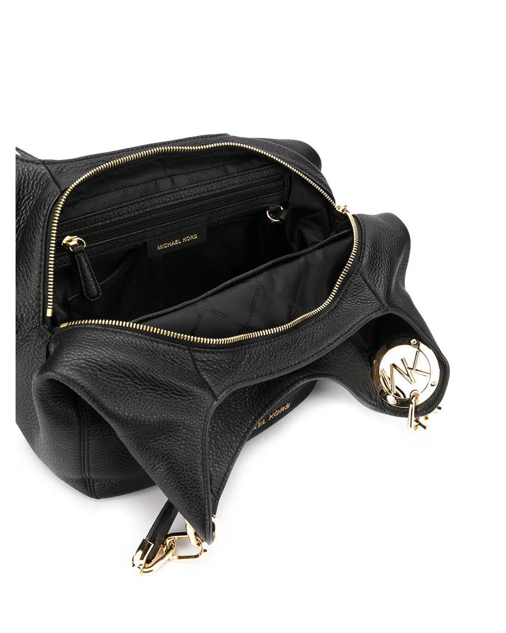Michael Kors Black Lillie Large Pebbled Leather Shoulder Bag