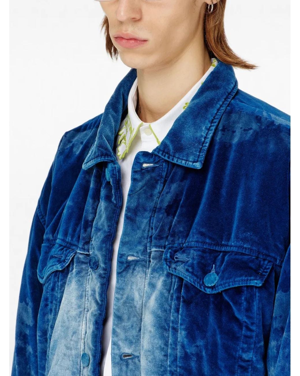 DIESEL Blue Veste En Jean À Taille Élastiquée for men