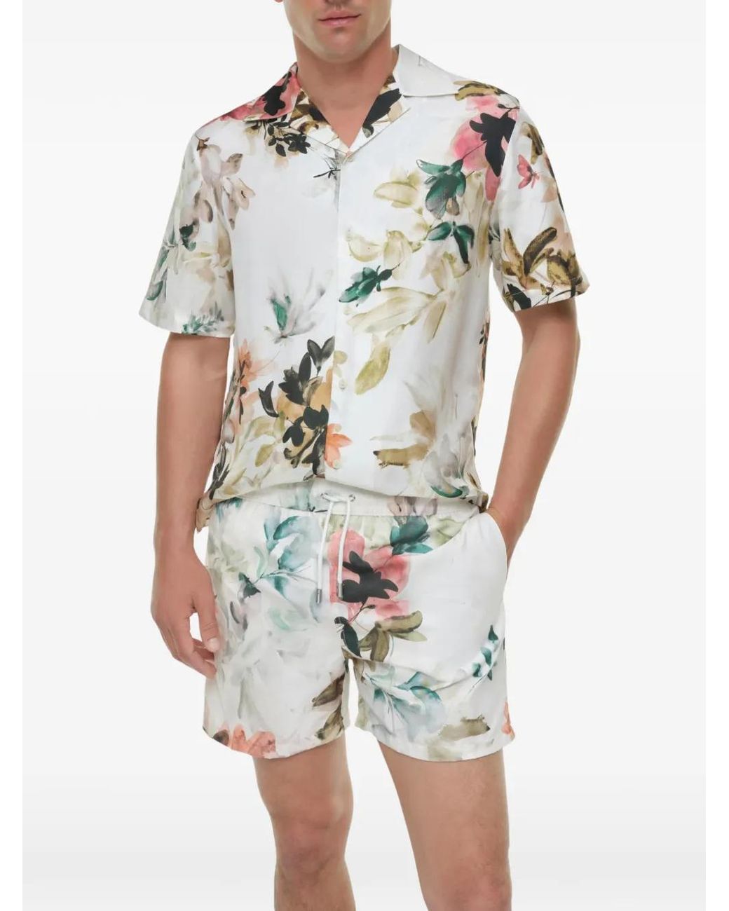 Jonathan Simkhai White Casper Floral-Print Shirt for men