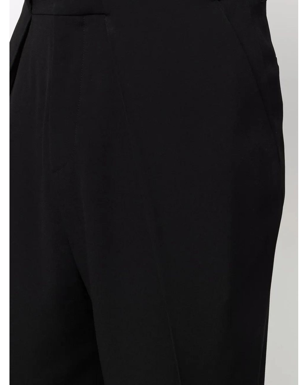 Balmain Black Side Folded Crepe Pants for men