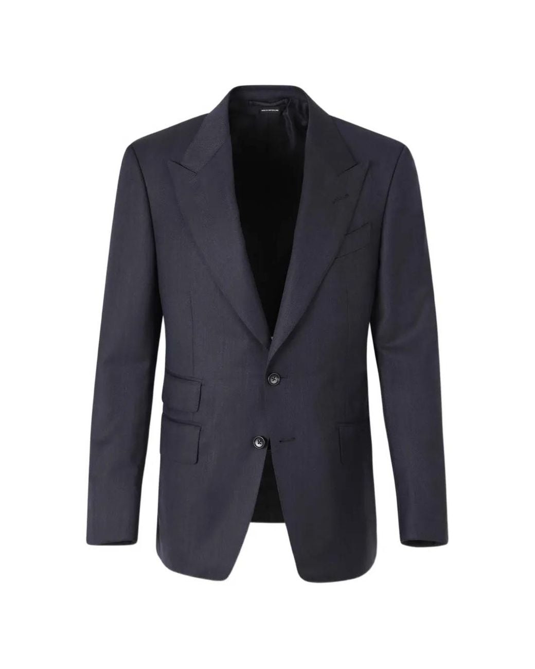 Tom Ford Blue Costume À Chevrons Et Col À Revers En Pointe for men