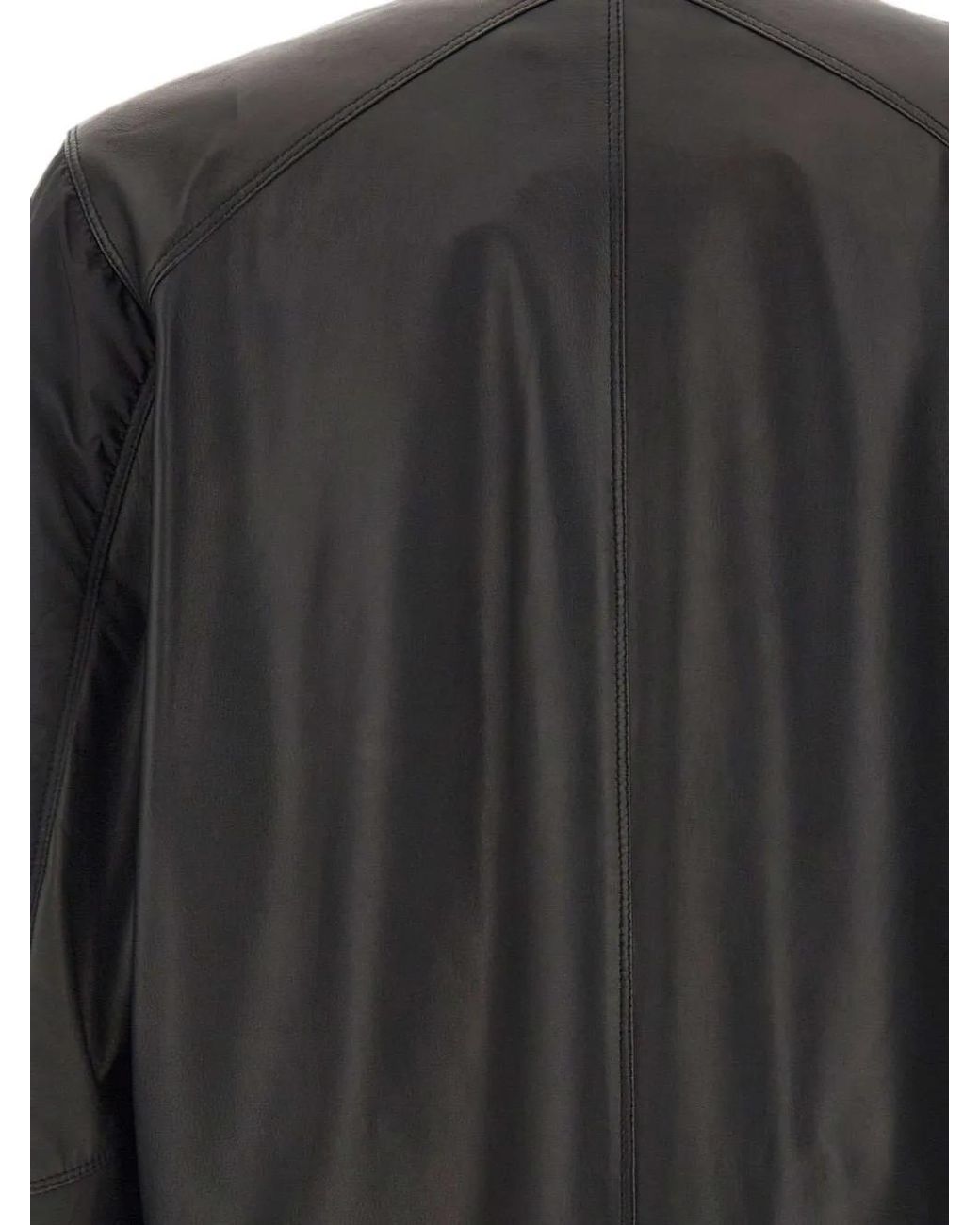 Volfagli Gray Massenzio Leather-Panelled Quilted Jacket for men