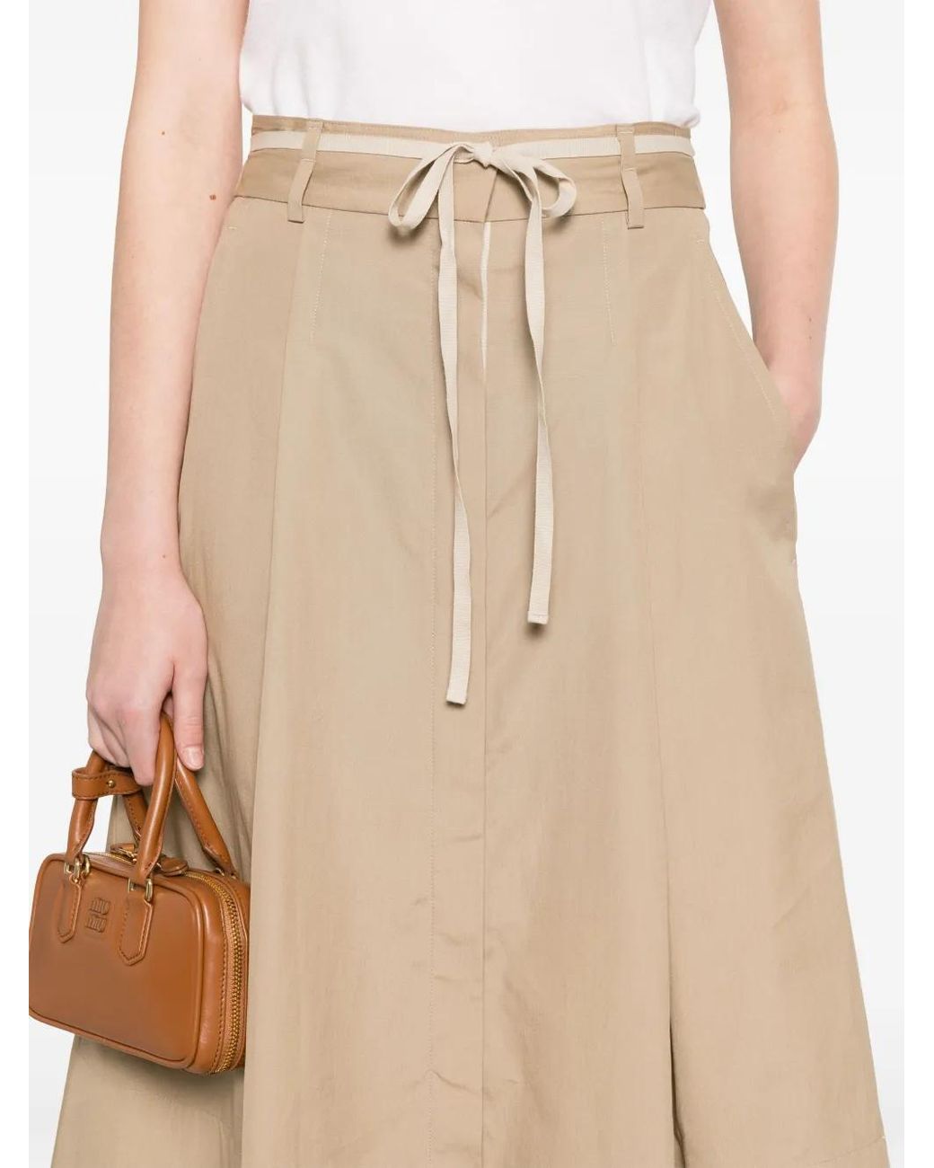 Vince Natural Cotton Midi Skirt