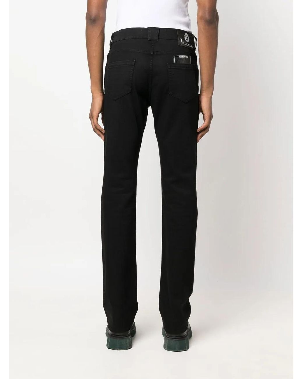 Billionaire Black Mid-Rise Straight-Leg Jeans for men