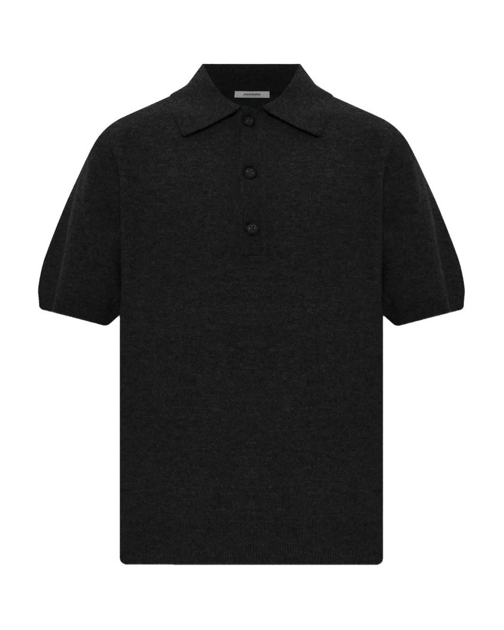 Entire studios Black Buttoned Short-Sleeve Polo Shirt