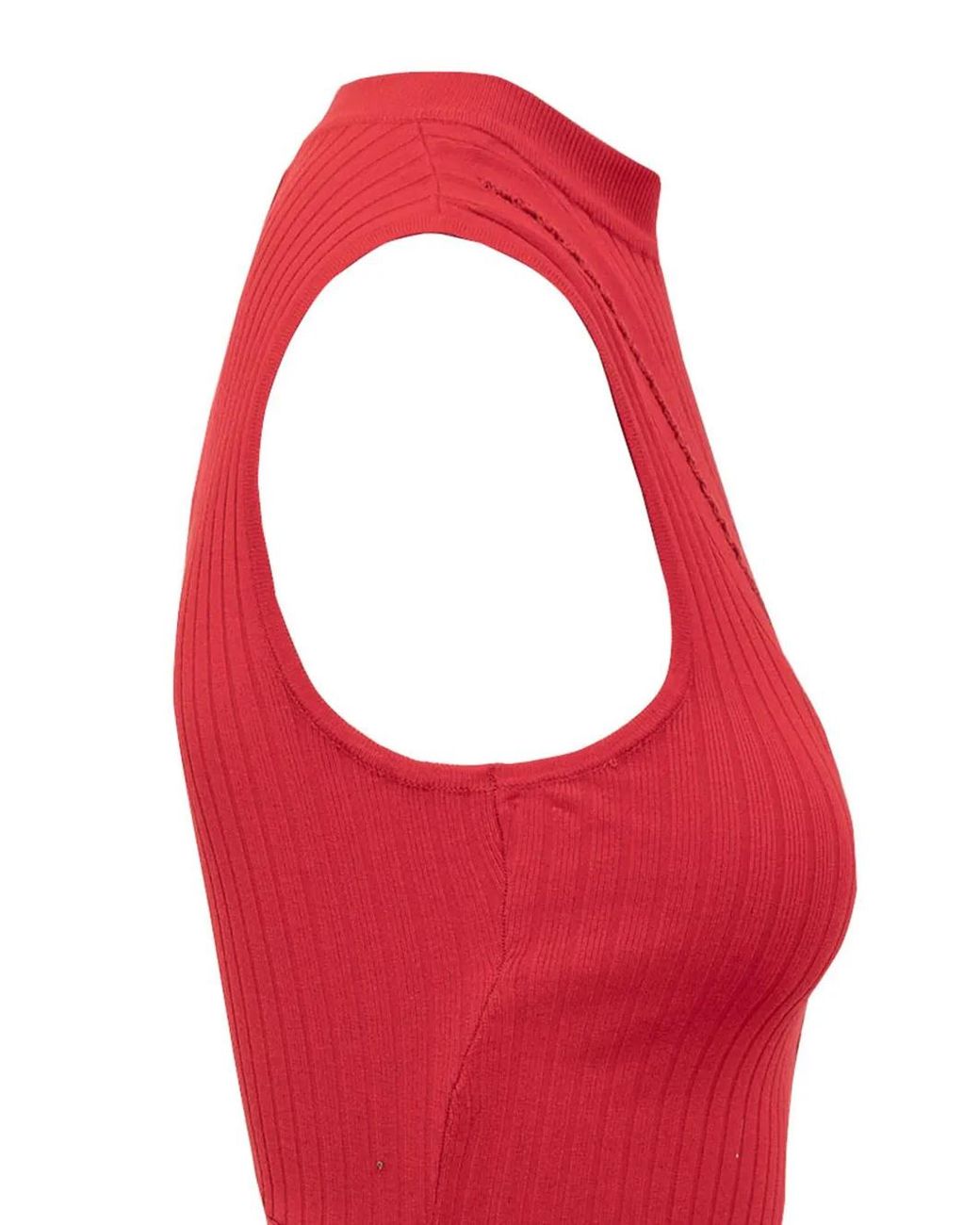 The Attico Geribbelde Tanktop in het Red
