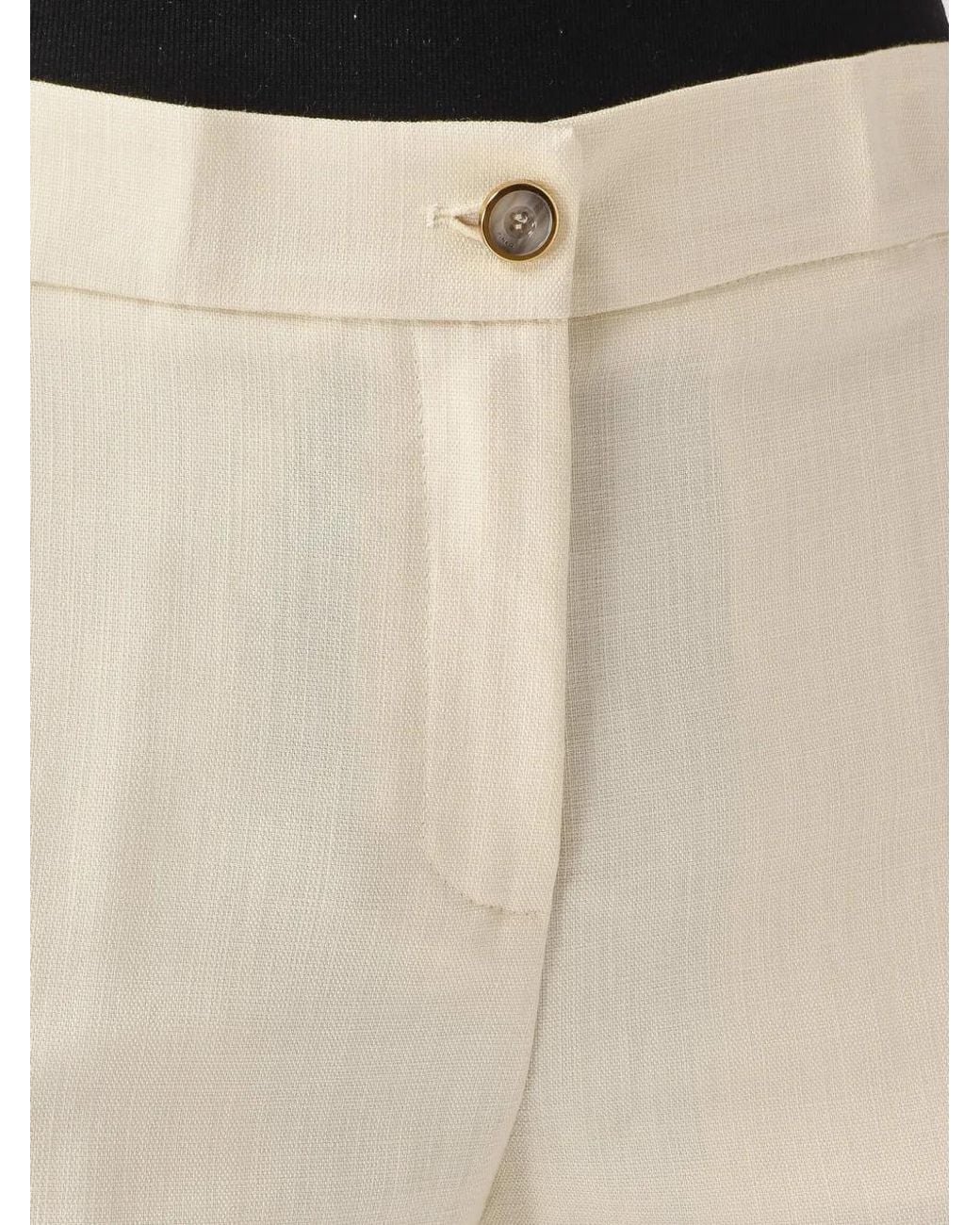Pinko Natural Pressed-Crease Tailored Trousers