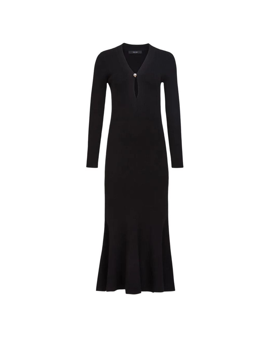 Toccin Black Zora Long-Sleeved Midi Dress