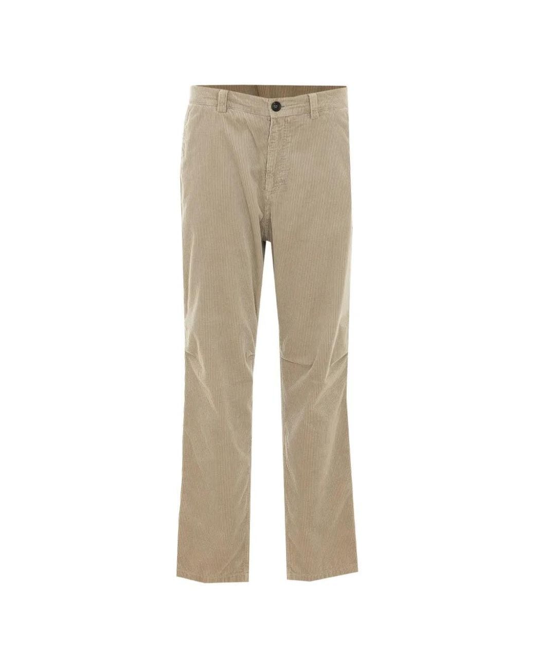 Brunello Cucinelli Natural Pantalon Droit En Velours Côtelé for men
