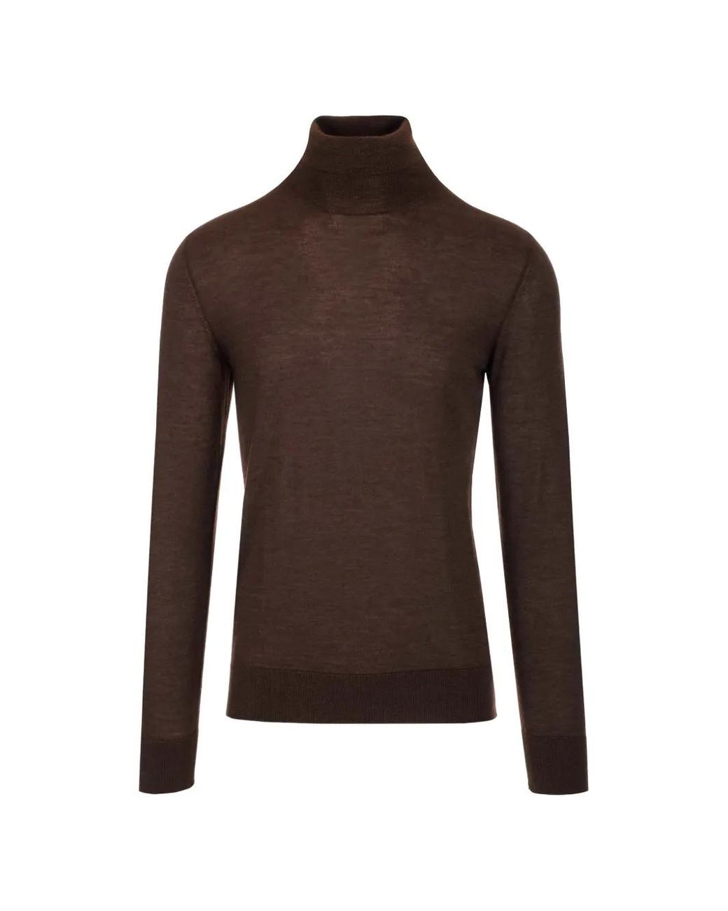 Al Duca D'aosta Brown Roll-Neck Cashmere-Blend Sweater for men