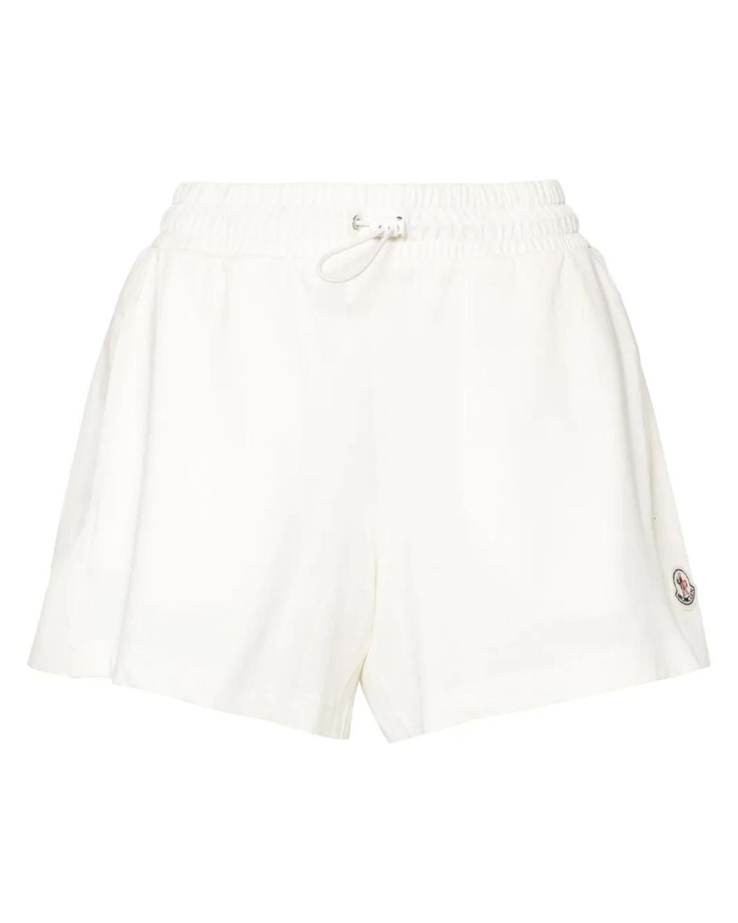 Moncler White Logo-Appliqué Jersey Shorts