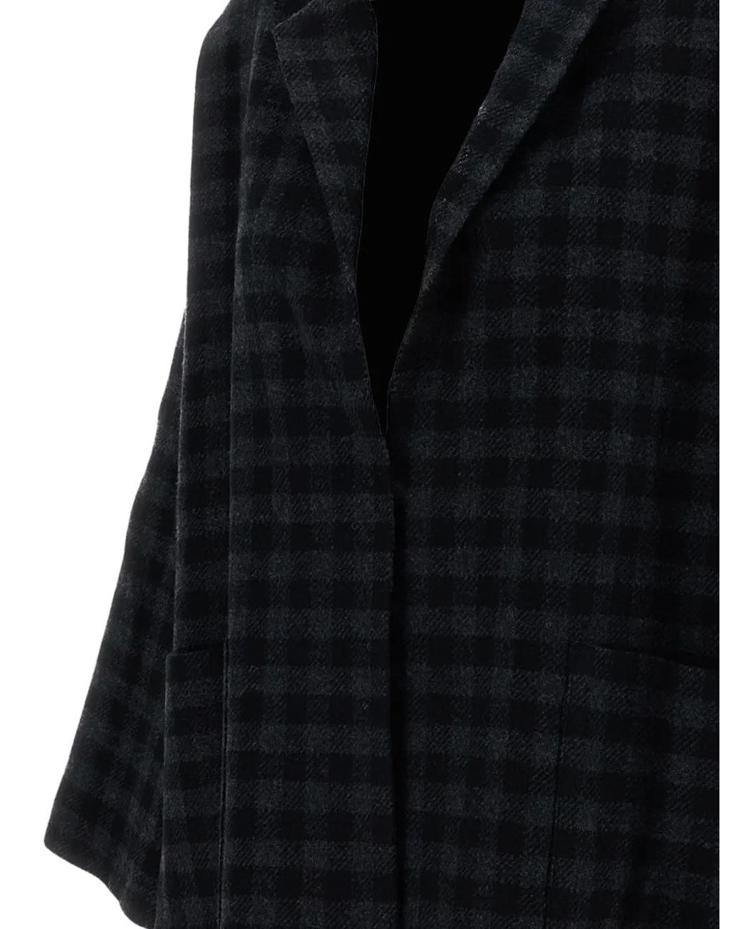 Daniela Gregis Black Gladiolo Check Wool Jacket