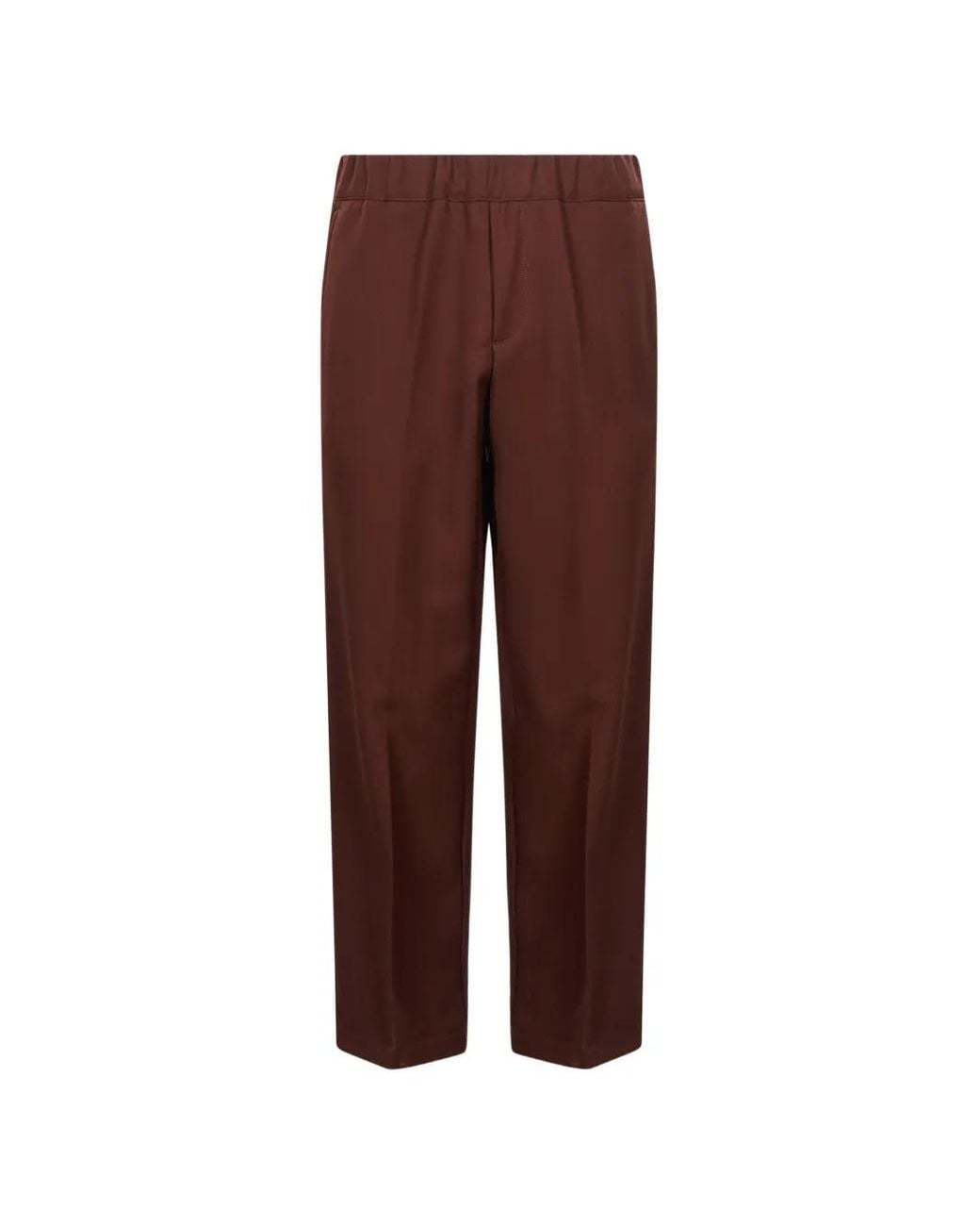 Costumein Brown Pantalon Plissé À Taille Élastiquée for men
