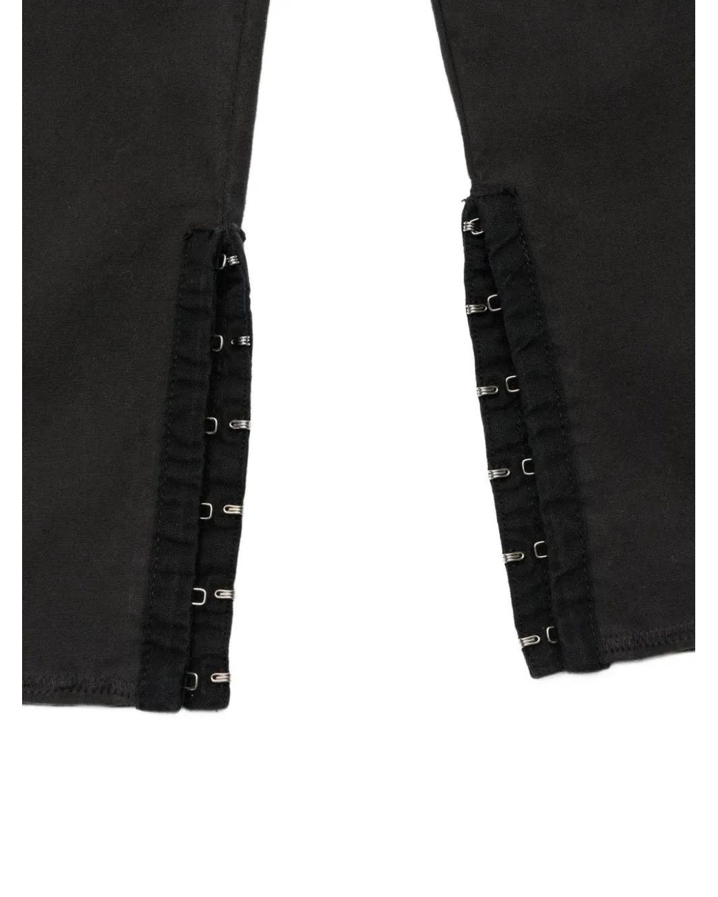 Stockholm Surfboard Club Black Hook-And-Eye Cropped Trousers